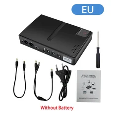 DC1018L 미니 휴대용 UPS 무정전 전원 공급 장치 5V 12V 백업 배터리 와이파이 라우터 카메라용, 01 EU