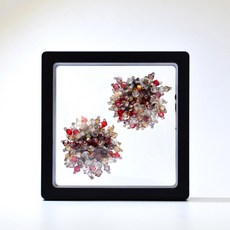 襯衫扣 手工米珠水晶胸針扣 袖扣 烏龜扣 夾扣, 1個, 紅彩