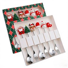 聖誕節慶造型餐具組 (湯匙/叉子), 銀色, 2套