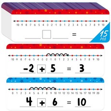 26팩 숫자 줄 건식 지우기 보드 카드 양면 쓰기 및 - 0-10 한쪽 면 0-20 다른 쪽 면 수학 화이트 보드 학생 교실 가정용 12" x 4", Stars, -10-10/0-20 -15 Packs