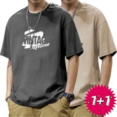 1+1 남성 반팔티 라운드넥 반팔 티셔츠 면티 맨투맨 티 ZFY2026022521 40