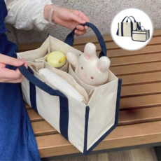 단디담은 데일리 육아 캔버스백 기저귀가방, 네이비