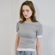 [누브] 컬러매칭 하프 슬리브 티셔츠 / [Nouve] Color Matching Half Sleeve T -Shirts