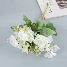 仿真花束 居家生活擺飾, 1個, 白色