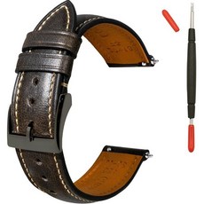 Gomvadr 퀵 릴리즈 가죽 시계 밴드 빈티지 오일 태닝 풀업 가죽 스트랩 교체용 시계 스트랩 남성용 여성용 14mm 16mm 18mm 19mm 20mm 21mm 22mm