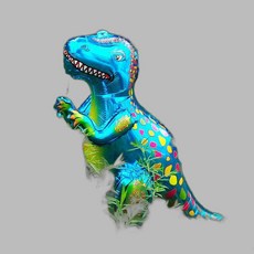 입체공룡 은박 소형 파티풍선-블루, 본상품