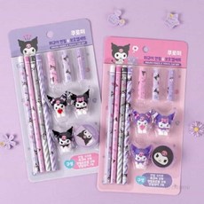 쿠로미 연필깎이 세트 연필뚜껑 부드러운연필, 기본