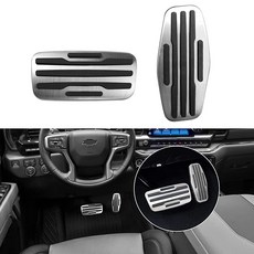 APESER 쉐보레 실버라도 페달 커버 2019-2024 브레이크 및 가속기용 Gmc Sierra 1500 패드 2021-2024 유콘 서버반 타호용 알루미늄 가스 풋, 2019-2023 Silverado Pedal Cove