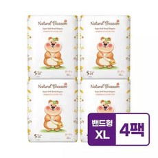 비건기저귀 밴드 5단계 XL) 22매x4팩 슈퍼 소프트 밤기저귀, 88매