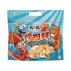 KAKA 珍四鮮冠軍蝦120g，醬燒海鮮風味，非油炸健康零食，獨立包裝方便分享, 120g