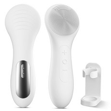 진동 클렌저 실리콘 세안 브러쉬 진동 온열 세안기, 화이트