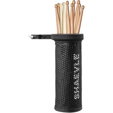 SHAEVLE 드럼 스틱 홀더 조절 가능한 나일론 백 최대 5쌍의 스틱용 클램프 온 잠금식 합금 강철 헤비 듀티 클램프 블랙