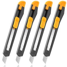 24 박스 커터 접이식 스냅오프 나이프 블레이드 9MM 박스 유틸리티 와이드 절단, 9MM 4PCS