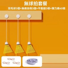 羽球練習器 單人羽球 自動回彈 不須撿球 羽毛球陪練, 普通尼龍球訓練器三個裝【無球拍】, 1個