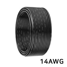 14AWG 실리콘 케이블 드론 RC카 배터리 전원선 고내열 주석도금 구리, 1개, (케이블) 14AWG(블랙)