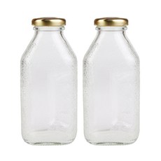 가인글로벌 사각 델몬트병300 +골드캡, 38러그캡 (골드), 2개, 300ml