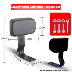 오토바이 등받이 프레임 전기 승객 수하물 보조 시트, 소프트 백 - 글로시 블랙