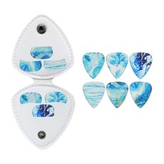 PU 가죽 기타 주최자 픽 홀더 케이스 기타 플렉트럼 가방 추천, 1세트, 0.58mm-L 청색 유체