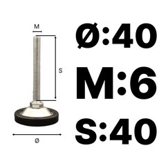 미끄럼 방지 조절발 NRB 40 55파이 철 니켈도금 레벨링풋, 1개