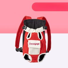 반려동물 외출용 가방 휴대용 백팩 강아지 고양이 가슴 메는 4발 캐리어, S [추천: 1-4근등길이 26cm 미만], 빨강 흰색