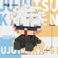 주술회전 나노 블록 블럭 피규어 선물 캐릭터 굿즈 장식 애니 레진 데스트탑 조립 수집 고죠 사토루, 중형, 1개, 사토루 고조 A