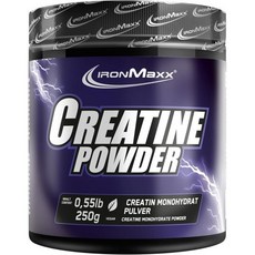 IronMaxx 크레아틴 모노하이드레이트 파우더 - 중성 250g 캔 | 1회 제공량당 5000mg 크레아틴 모노하이드레이트 함유 고용량 | 비건 및 무설탕, 250g Dose, Unflavoured, 1개