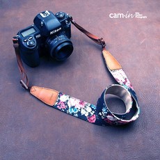Cam in 牛仔花卉風相機背帶 丹寧布料柔軟內襯, 1個