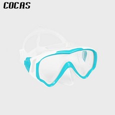 兒童大框高清防水防霧潛水鏡全乾式呼吸管專業級浮潛套裝遊泳裝備, 4-10歲 律動藍【單鏡】