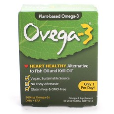 OVEGA-3 Omega 3s DHA+EPA素食軟膠囊, 1盒, 30顆, 1盒