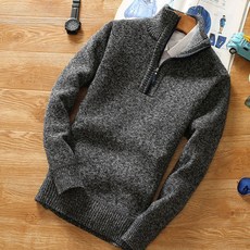 Do Brother 男款長袖半拉鍊中領針織衫