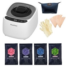 【買一送四】智能控溫熱蠟除毛套組 私密處全身除毛 熱蠟機 蜜蠟熱蠟除毛 熱臘豆 軟硬毛適用 DIY除毛 不沾鍋450ml, 1個, 智能控溫熱蠟豪華套組(買一送四)