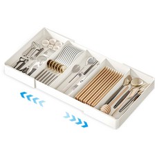 위케아 칸조절 수저 분리함 주방서랍 정리 트레이, 5칸 조절, 1개, 화이트