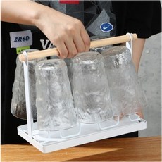 선반 거치대 머그컵 정리함 보관함 식기건조대 +트레이H260, 1개, 흰색