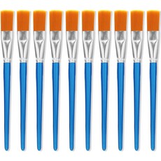 Zorpeter 10 PCS 1인치 평면 페인트 브러시 합성 나무 손잡이 벌크 아크릴수채화오일 공예학생성인 예술가를 위한 디테일 페인팅 미술 그림