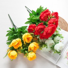 플라워트리 고급 조화 성묘 꽃 납골당 추모, 9대함박꽃부쉬, 화이트 3개