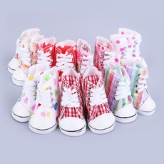 짱패브릭 파올라레이나 발목캔버스 /캔버스부츠, 핑크도트, 1개