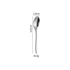 HYLSS 304不鏽鋼刀叉勺西餐具餐厅牛排刀叉甜品勺叉子, 1個, 304茶勺-银色:如图所示（7536）