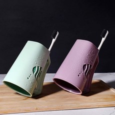놀자리빙 깨지지않는 파스텔 듀얼컬러 피쉬 거꾸로양치컵 4color 칫솔꽂이 개인양치컵, 네이비, 1개