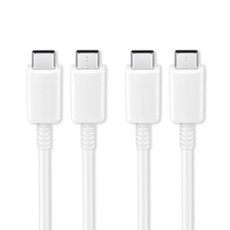 언박싱 삼성 호환 갤럭시 C타입-C타입 초고속 100W PD 충전 데이터전송 케이블, 2m, 화이트, 2개