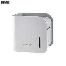 DFMEI 衛生間紙巾盒免打孔創意捲紙衛生巾收納盒防水多功能塑料收納架子, 1個, 白色:如圖