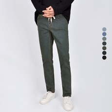 Guystory 男士大尺碼丹寧空氣感刷毛鬆緊腰牛仔褲