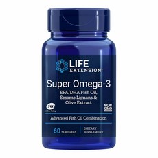 LIFE EXTENSION 超級Omega-3魚油軟膠囊, 60顆, 1罐
