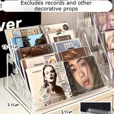 투명 스택형 CD정리함 타입 업그레이드 버클 상자 벽걸이 아크릴장식장 잡지 3단 미디어 CD 선반, C 5 layers