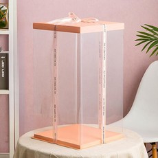 투명 케이크 상자 꽃다발 포장 대형 원통 원형 선물, 1개, 크 1 개