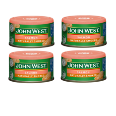 존 웨스트 스모크 살몬 연어 통조림 John West Naturally Smoked Salmon, 4개, 95g