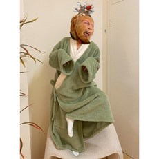 珊瑚絨加厚情侶睡袍 大聖道袍家居服