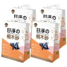 甘淨 桐木原味 凝結貓砂 6L, 100% 純天然木屑, 4袋