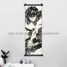 귀멸의칼날 아크릴스탠드 귀칼 장식 스크롤 그림 Kamado Tanjirou Tomioka Giyuu 홈 Kochou Shinobu 캔버스 포스터 선물, [00] 25x75cm(10x30inch), [06] gmzr25-4