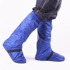 防水鞋套 過膝加厚底防沙防水超長雨鞋套 高筒機車雨天防滑雨靴套男女, 高筒藍色均碼