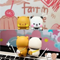 귀여운 만화 부부&두두 커플 데스크탑 피규어, 1개